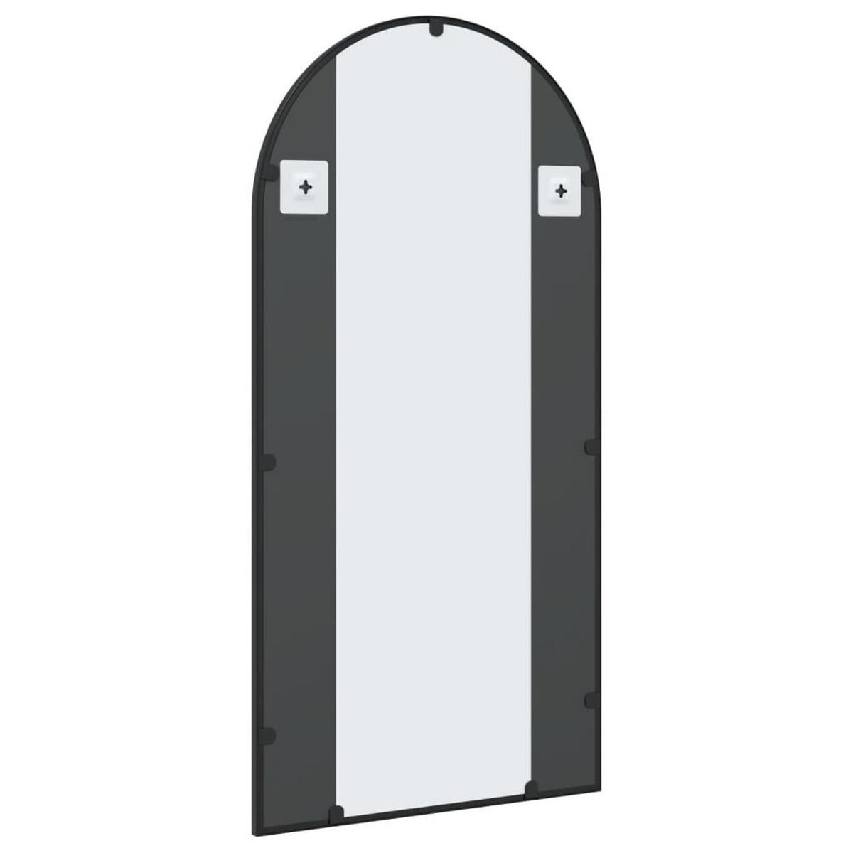 WANDSPIEGEL Schwarz 50/100 Cm Gewölbt Eisen - Schwarz, Metall (100/1.5/50cm) - vidaXL