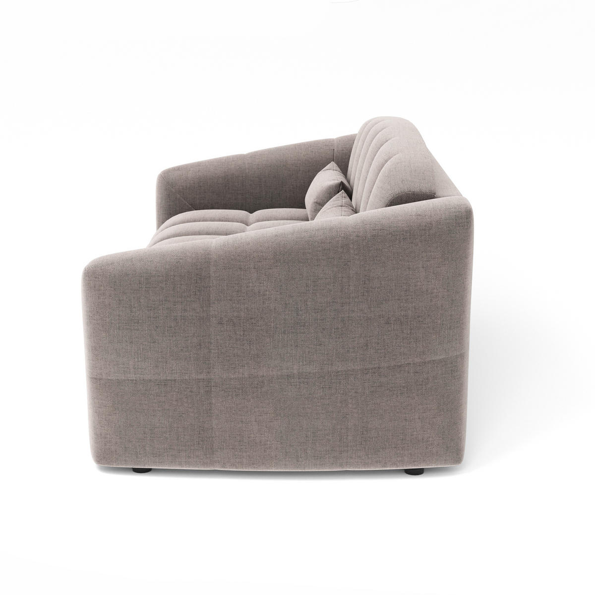 SCHLAFSOFA GERADE Samt Taupe 205cm - Taupe, Textil (205/88/108cm) - Sia Home