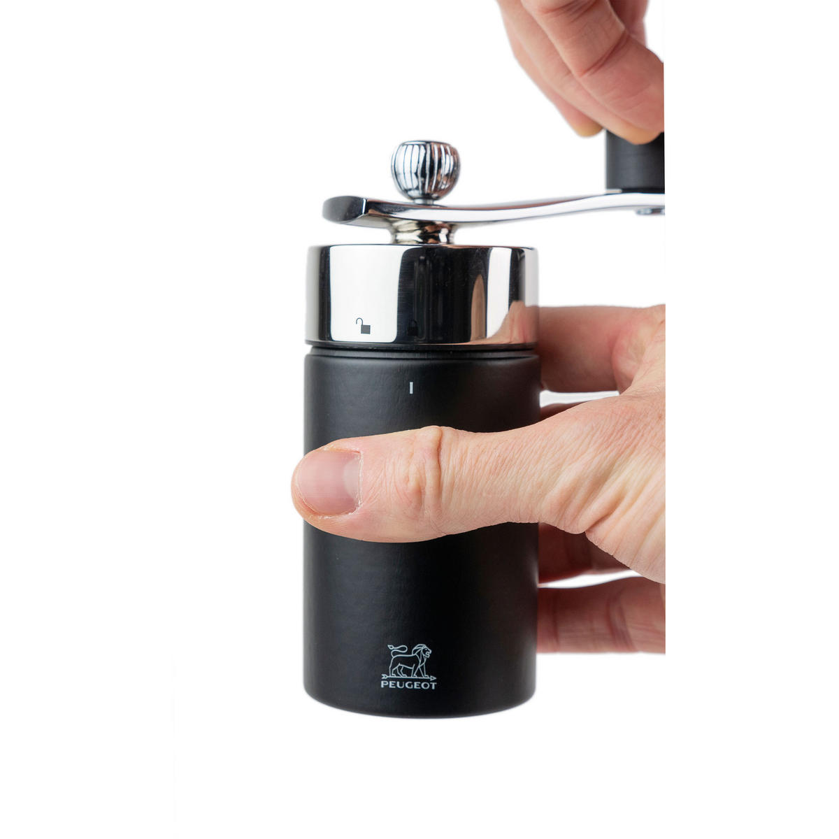 MUSKATMÜHLE Isen 15cm Buchenholz Schwarz Stahlmahlwerk - Schwarz, Holz (5.4/15/5.4cm) - PEUGEOT