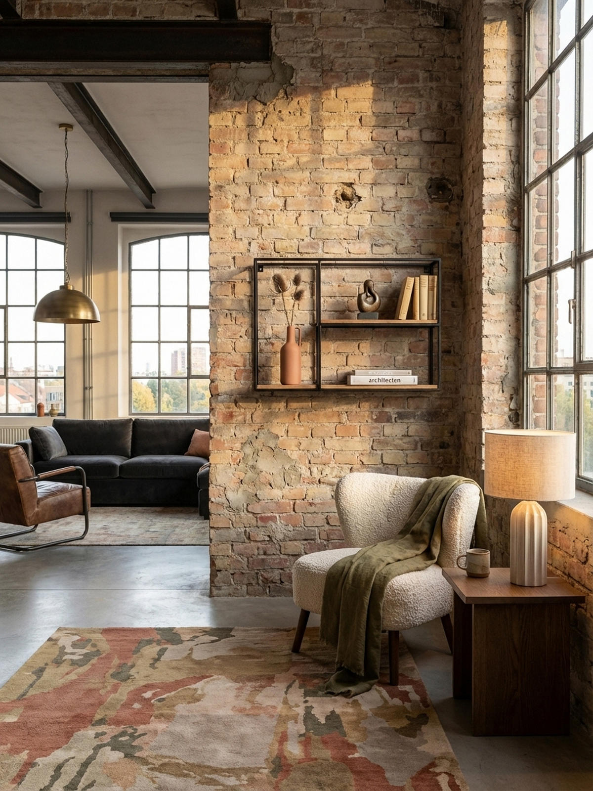 WANDREGAL Mango Massivholz Industrial Stil 60x40x18 cm - Beige/Schwarz, Holz/Metall (60/40/18cm) - KADIMA DESIGN