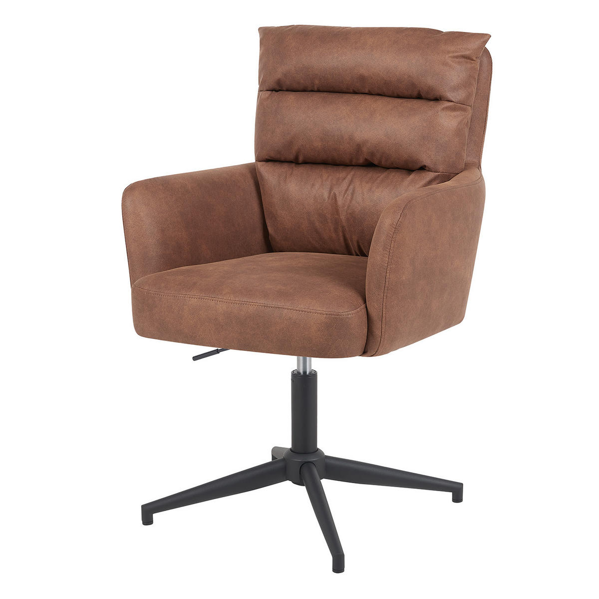 BÜROSTUHL Mika-Romy 2er-Set - Schwarz/Braun, Textil/Metall (59/91/66cm) - DUBI Möbel