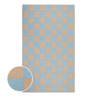 OUTDOORTEPPICH Colour Clash Karo 118x180 cm - Blau/Beige, Kunststoff (150/90cm) - Butlers