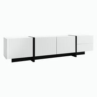 TV-ELEMENT 190x35x45cm SchwarzWeiß Modern mit 3 Türen und 2 Schubladen - Schwarz, Holz (44.48/17.48/103.48cm) - Raelunyi