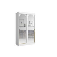 SCHIEBETÜRENSCHRANK MOSSA 120 / 215 / 65 cm in Weiß / Gold - Goldfarben/Weiß, Holzwerkstoff (120/215/65cm) - Deine Möbel 24