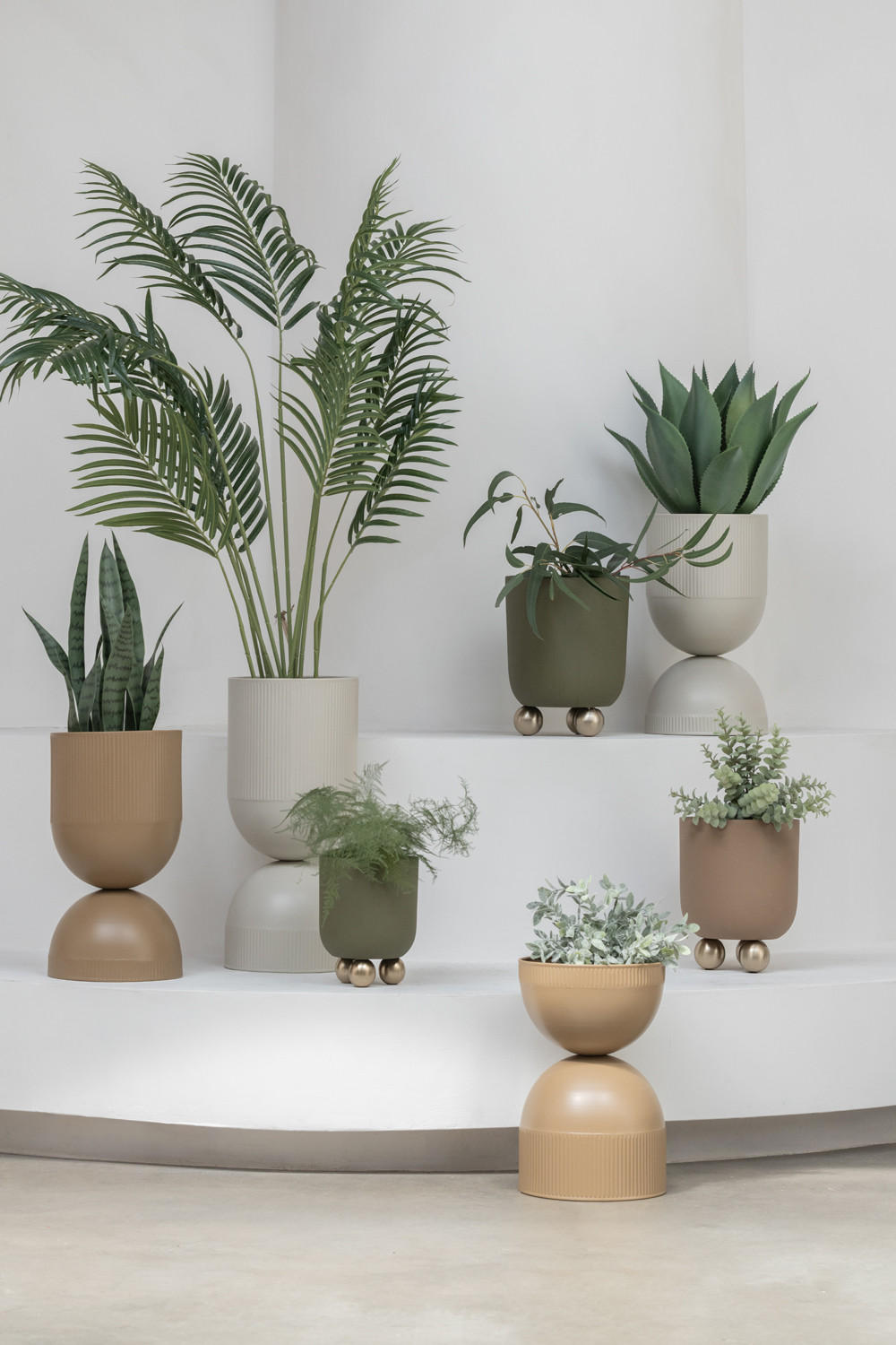 BLUMENTOPF Tonar Grau 25.5/25.5/45 cm - Grau, Metall (45cm) - Present Time