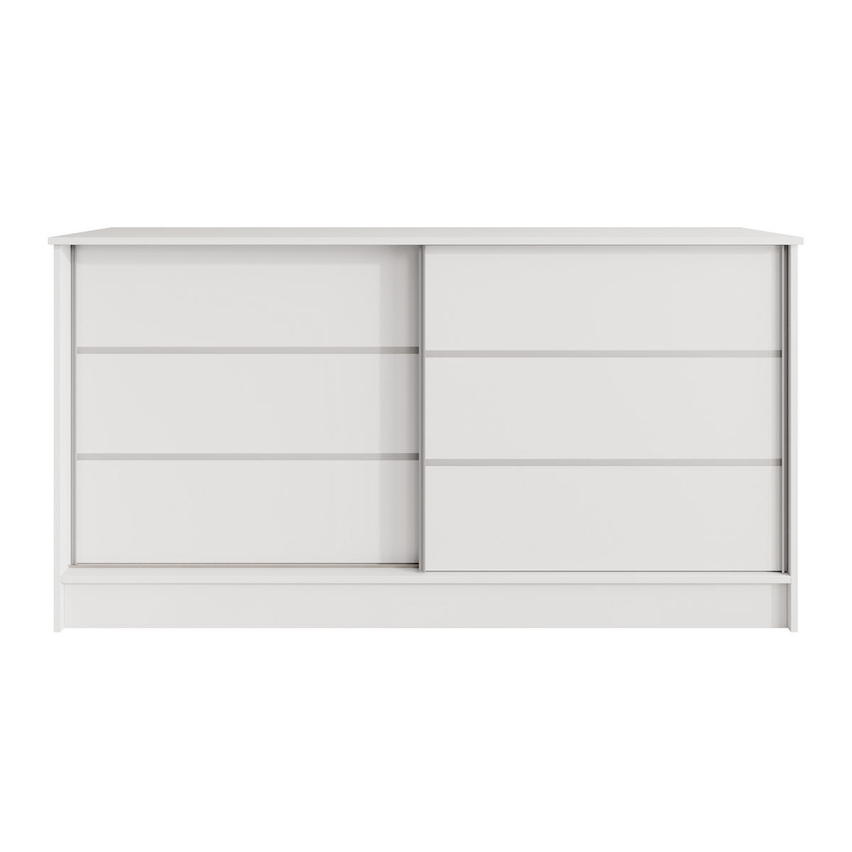 KOMMODE Mirela mit 2 Schiebetüren 160 cm, Weiß - Weiß, Holzwerkstoff (161/85/43.5cm) - Beautysofa