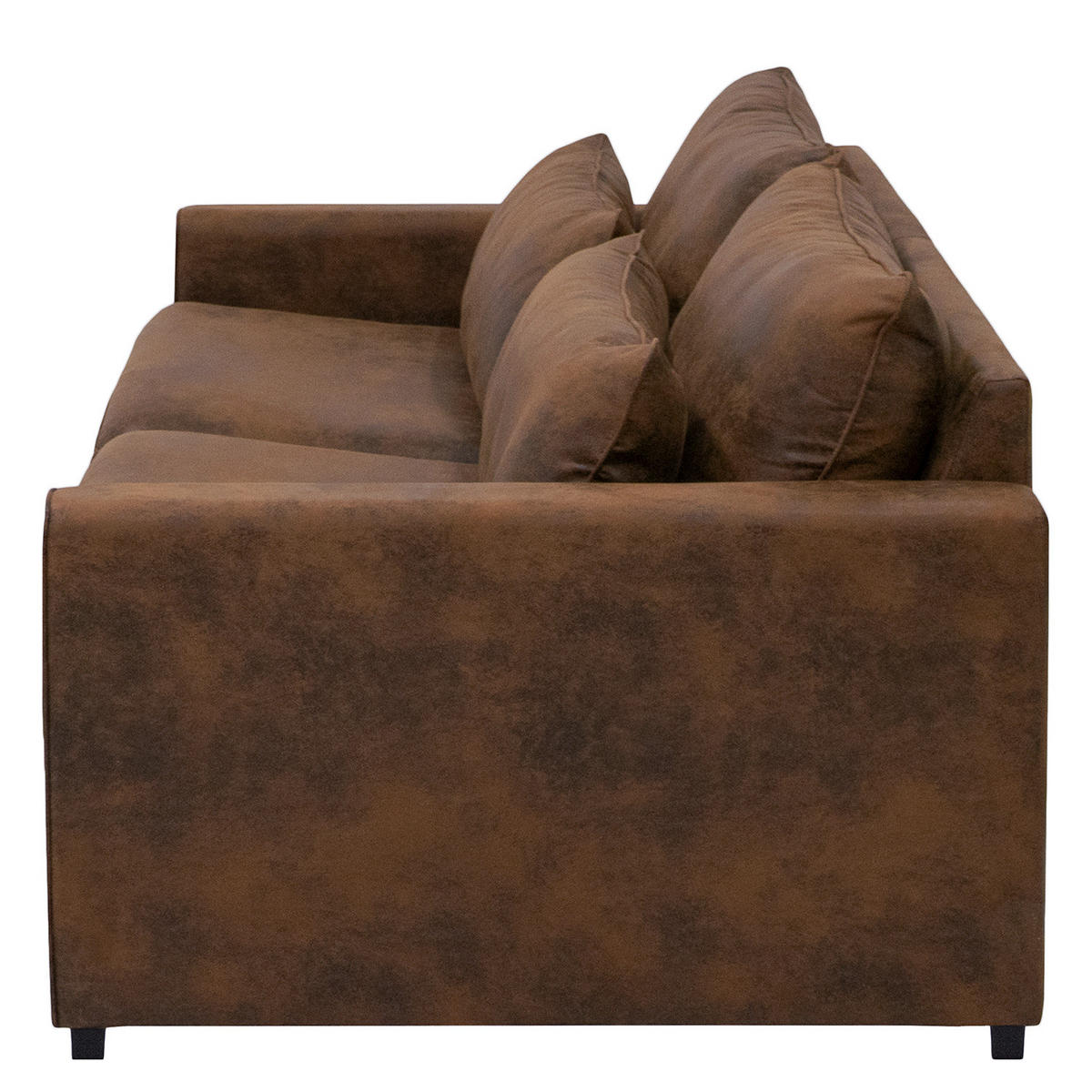 BIGSOFA - Dunkelbraun/Braun, Buchenholz/Textil (240/82/104cm) - home24