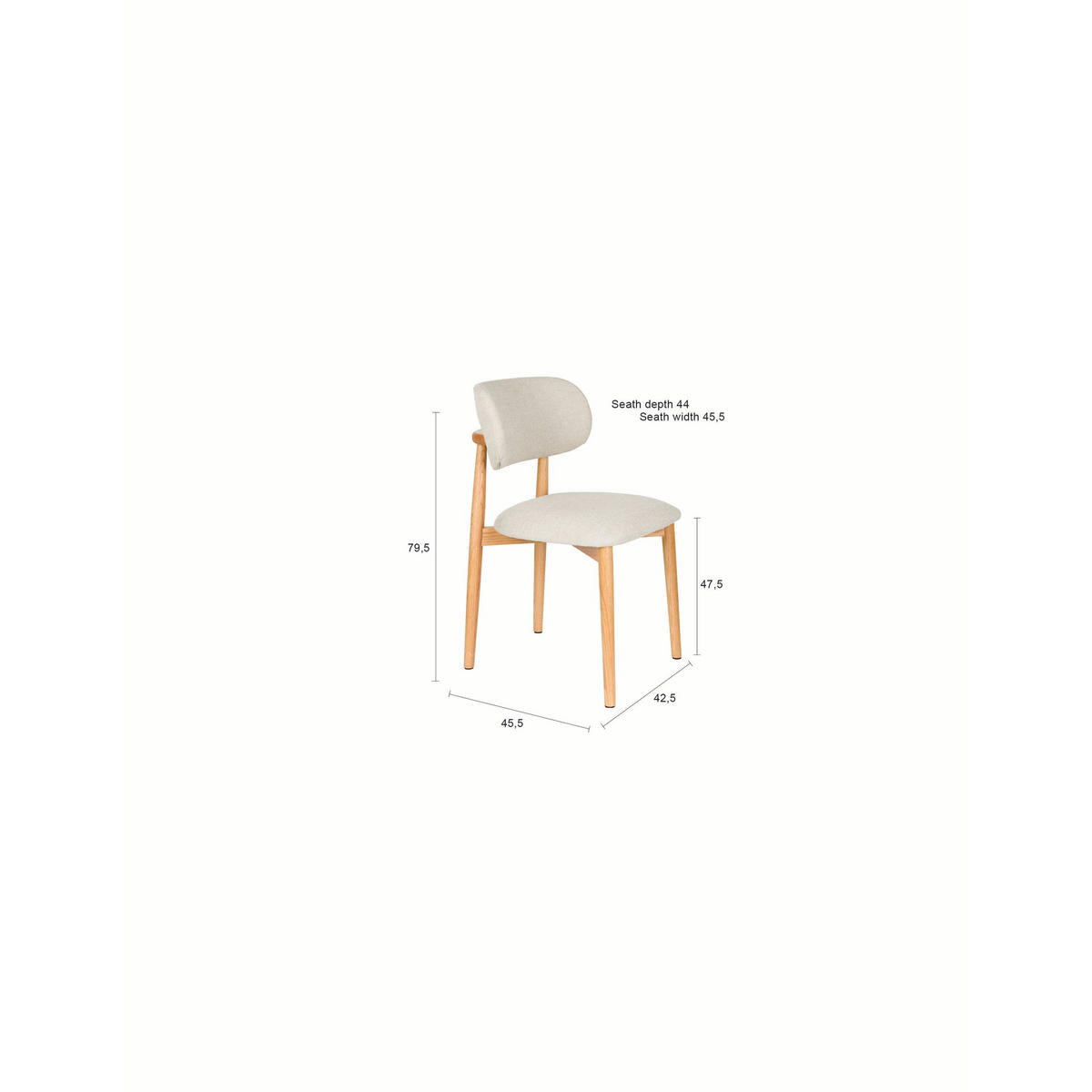 ESSZIMMERSTUHL Elle Beige - 2 er Set - Beige, Kunststoff (45.5/79.5/42.5cm) - Housecraft Living