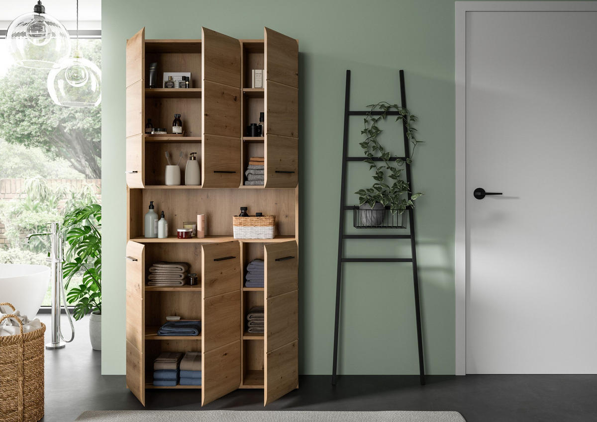 MEHRZWECKSCHRANK ICE (B/H/T: ca. 90/185/30 cm) in Artisan Oak Nachbildung/Artisan Oak Nachbildung - Eiche Artisan, Holzwerkstoff (90/185/30cm)