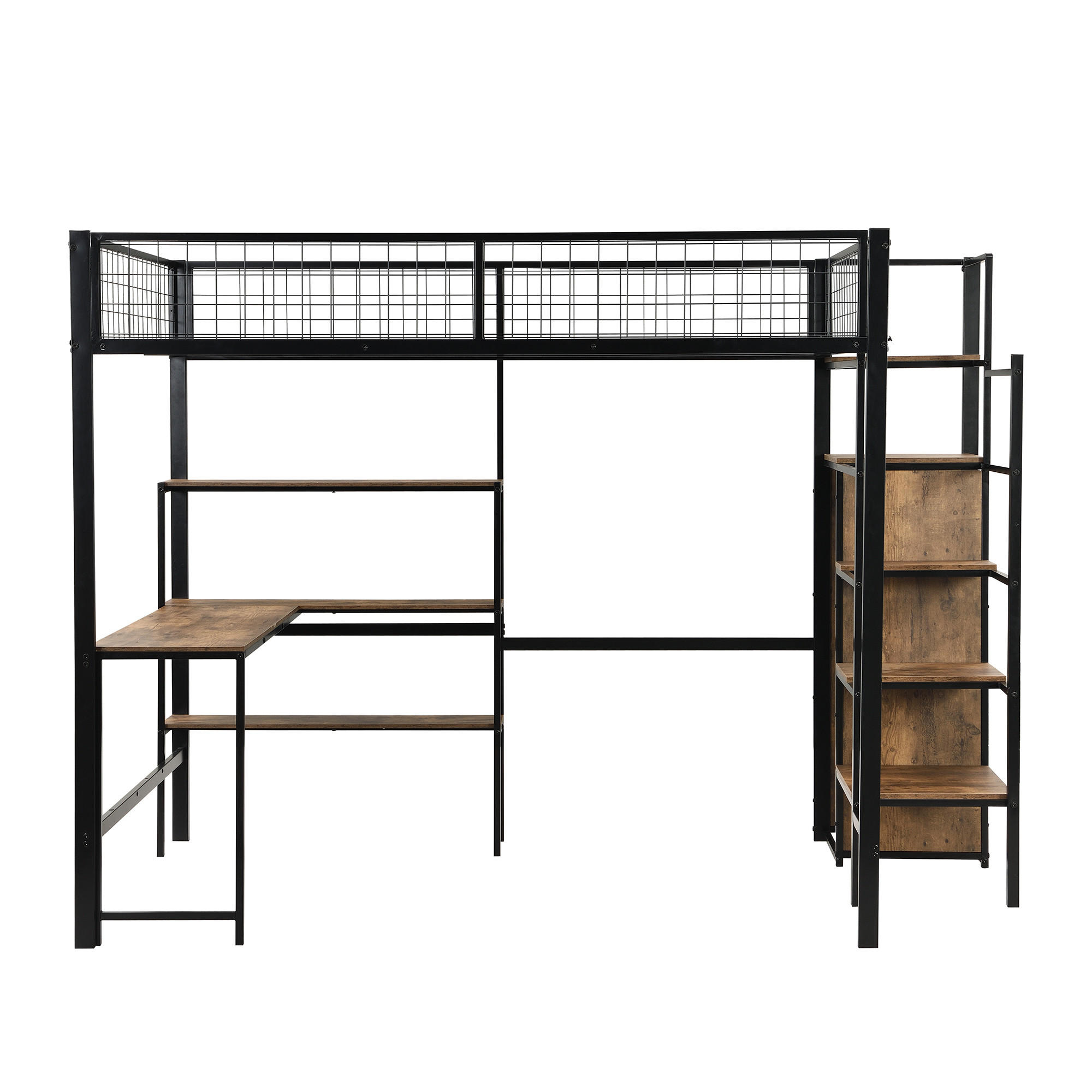 Oxeza Hochbett Schwarz 140x200 cm