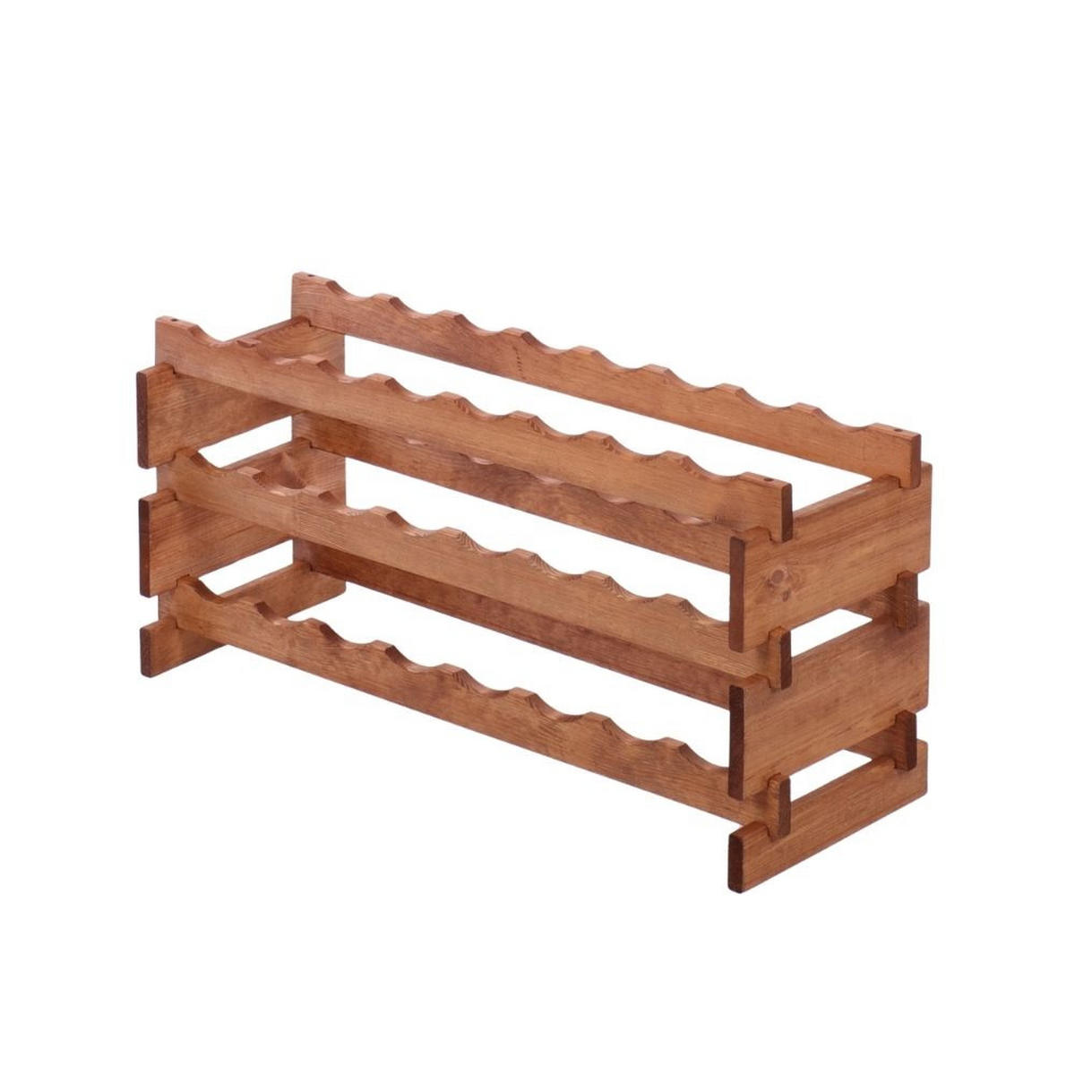 WEINREGAL VINOTECA FLEX PRO HxBxT 37x84x28cm 24 Flaschen auf 3 Ebenen Braun geölt - Braun, Holz (84/37/28cm) - PROREGAL