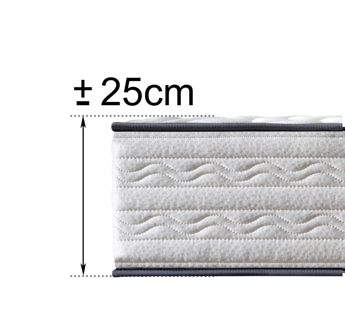 KALTSCHAUMMATRATZE Firenza H3/H4 80x190 - Weiß, Textil (80/190cm) - Dagostino Home