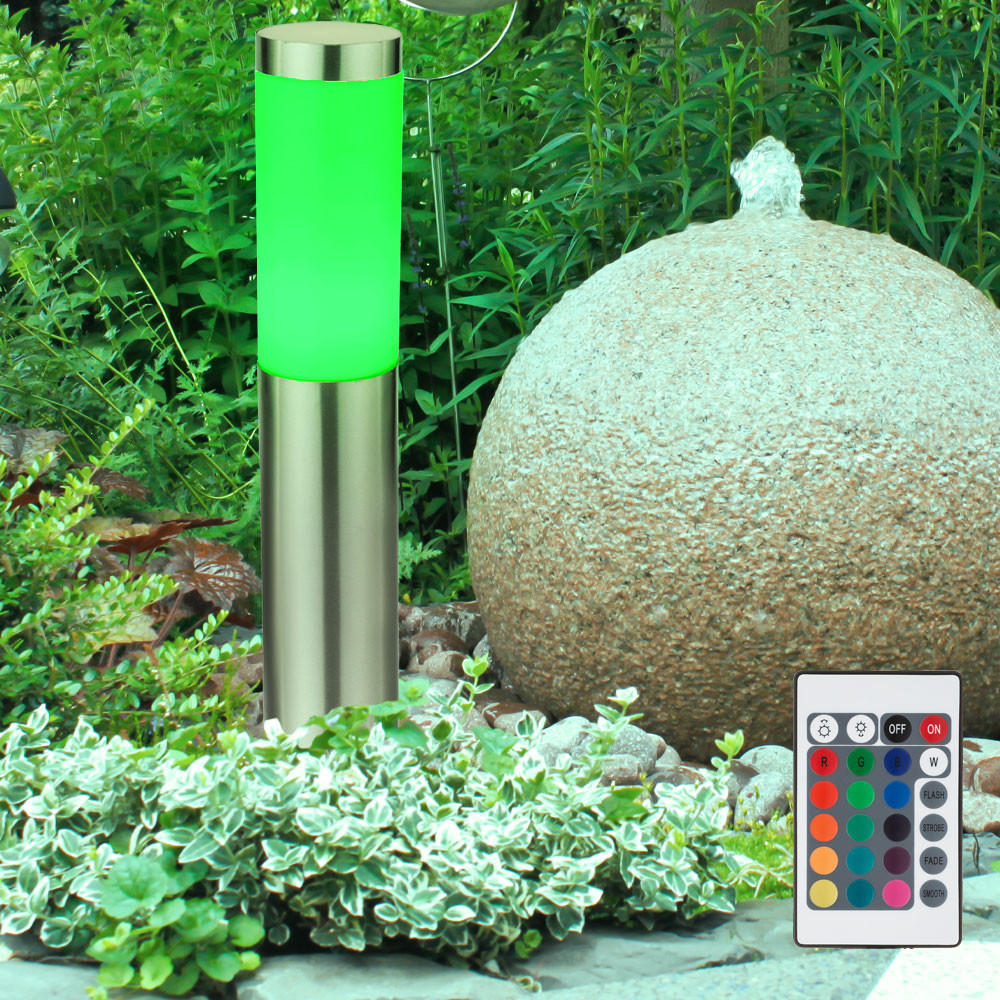 LED WEGELEUCHTE Edelstahl Silber - Silberfarben, Metall (7.8/7.8/45cm) - Globo Lighting
