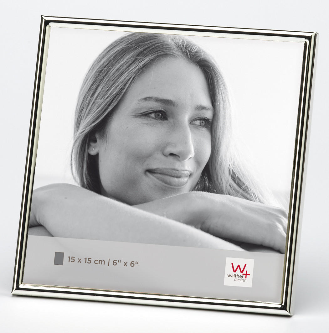 BILDERRAHMEN Chloe 15x15 cm, silber - Silberfarben, Metall (16.6/16.6/1cm) - walther design