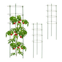 3XTOMATENTURM - Grün, Kunststoff/Metall (28/91/28cm) - Relaxdays
