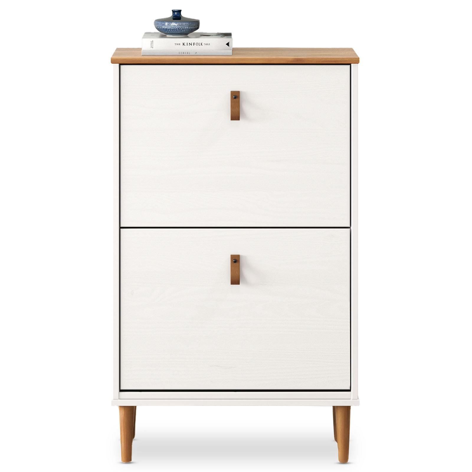 SCHUHKIPPER MIKKA - Eichefarben/Weiß, Holz (59/96/25cm) - IDIMEX