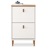 SCHUHKIPPER MIKKA - Eichefarben/Weiß, Holz (59/96/25cm) - IDIMEX