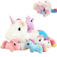 PLÜSCHTIER Einhorn mit 4 Baby-Einhörnern - Multicolor, Textil (30/39.9cm)