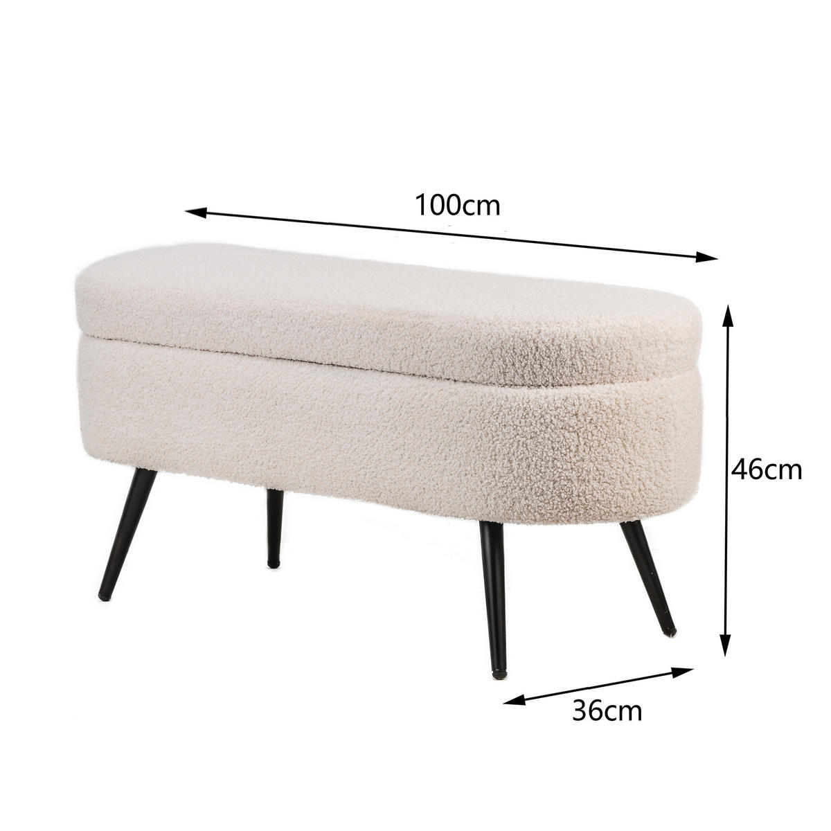 SITZBANK Samt Gelb - Gelb, Textil (100/46/36cm) - Nordlys