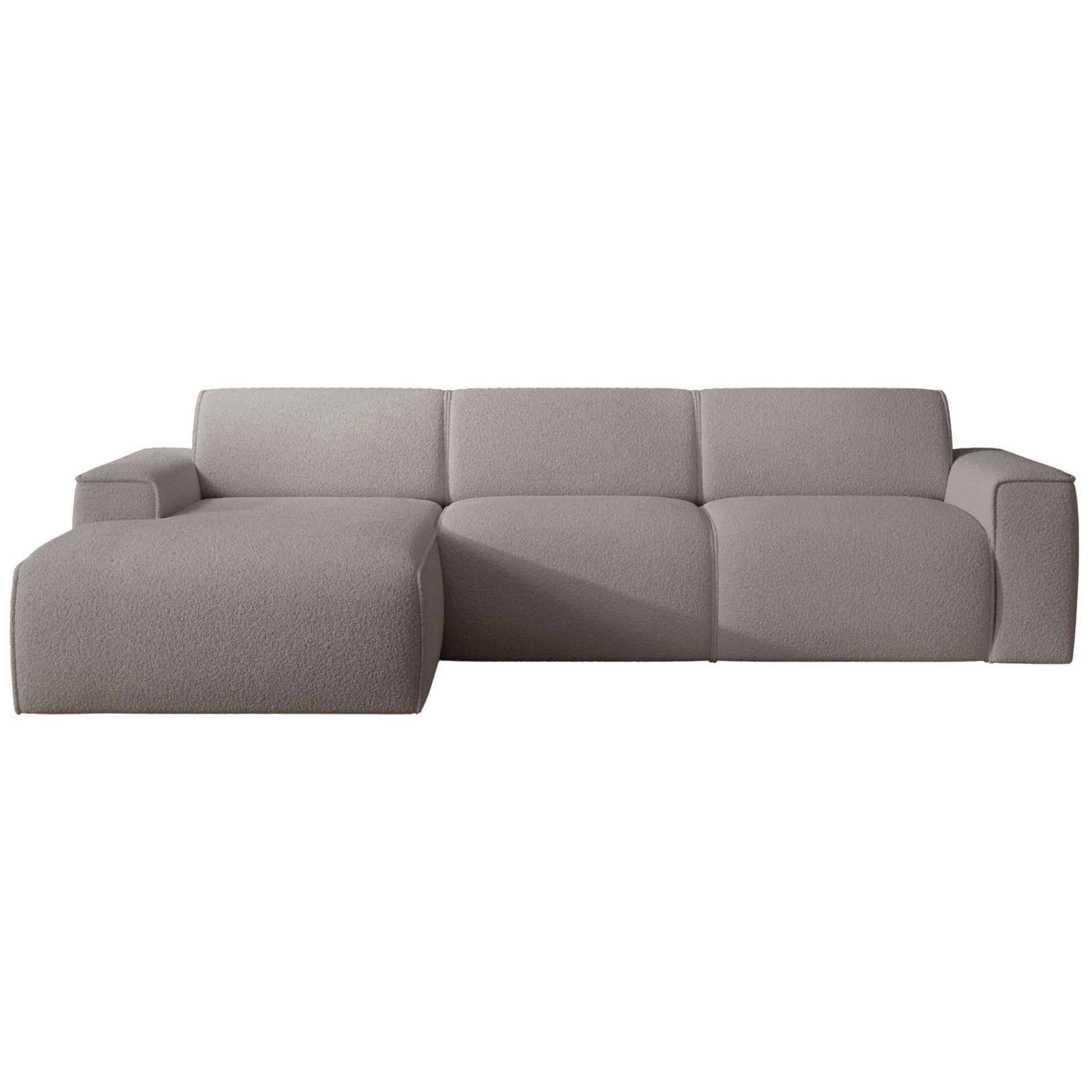 ECKSOFA Bouvi Graubraun links - Graubraun/Schwarz, Kunststoff/Textil (310/165cm) - Selsey