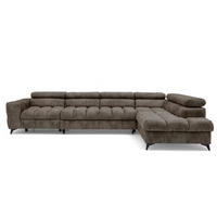 ECKSOFA Pudding Maxi mit Schlaffunktion und Bettkasten - Braun, Textil (203/350cm) - Muffo
