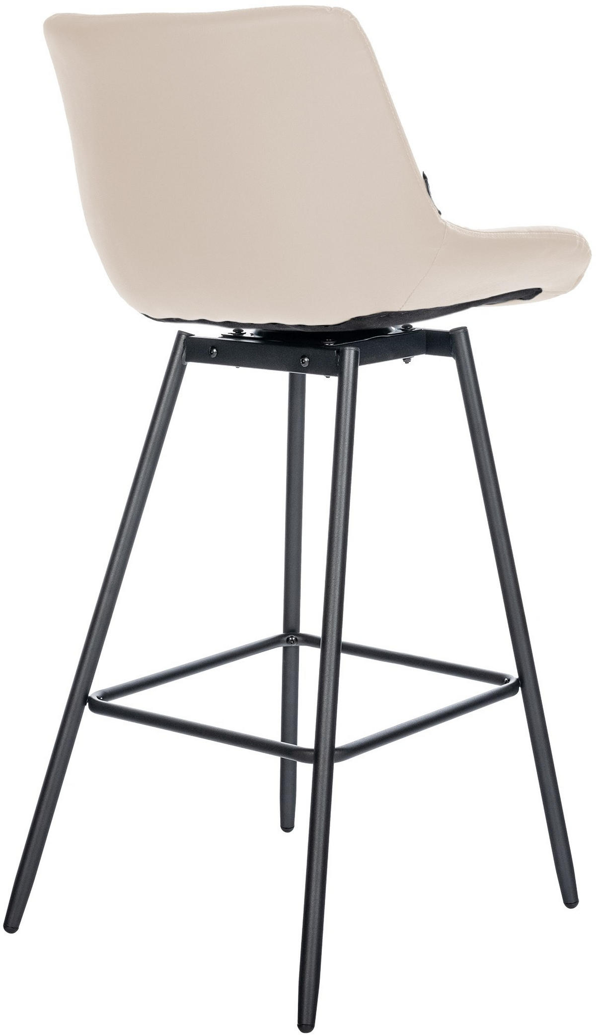 BARHOCKER Lederlook creme - Creme/Schwarz, Textil/Metall (49/105/56cm) - CLP