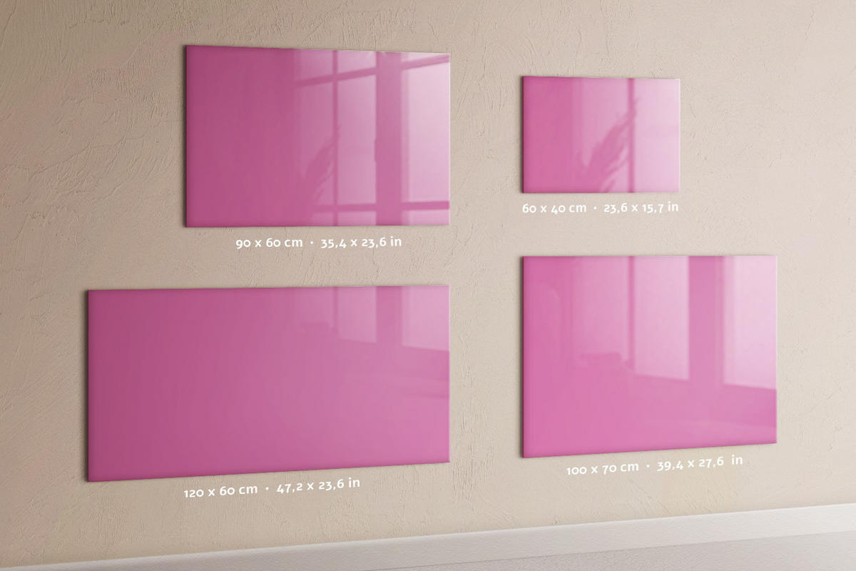 MAGNETTAFEL 120x60 Rosa schwarzer Marker - Pink, Glas (120/0.4/60cm) - TULUP