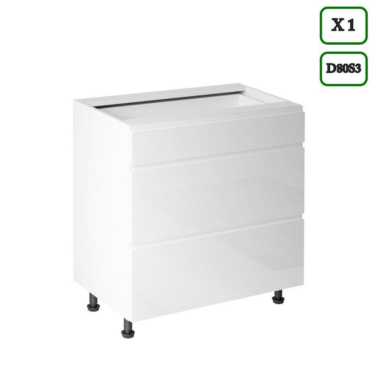 KÜCHENZEILE 320 cm – Aspen K91-M320 - in Weiß/Hochglanz - Weiß, Holzwerkstoff (320/212/60cm)