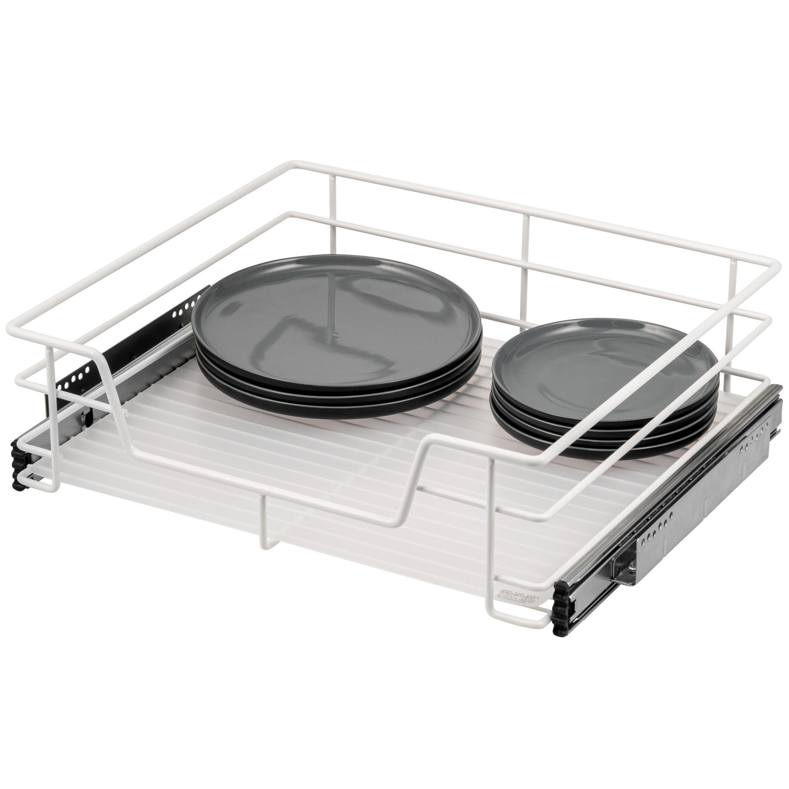 TELESKOPSCHUBLADE 60 cm, weiß, Metall - Weiß, Metall (57/14/44cm) - bremermann