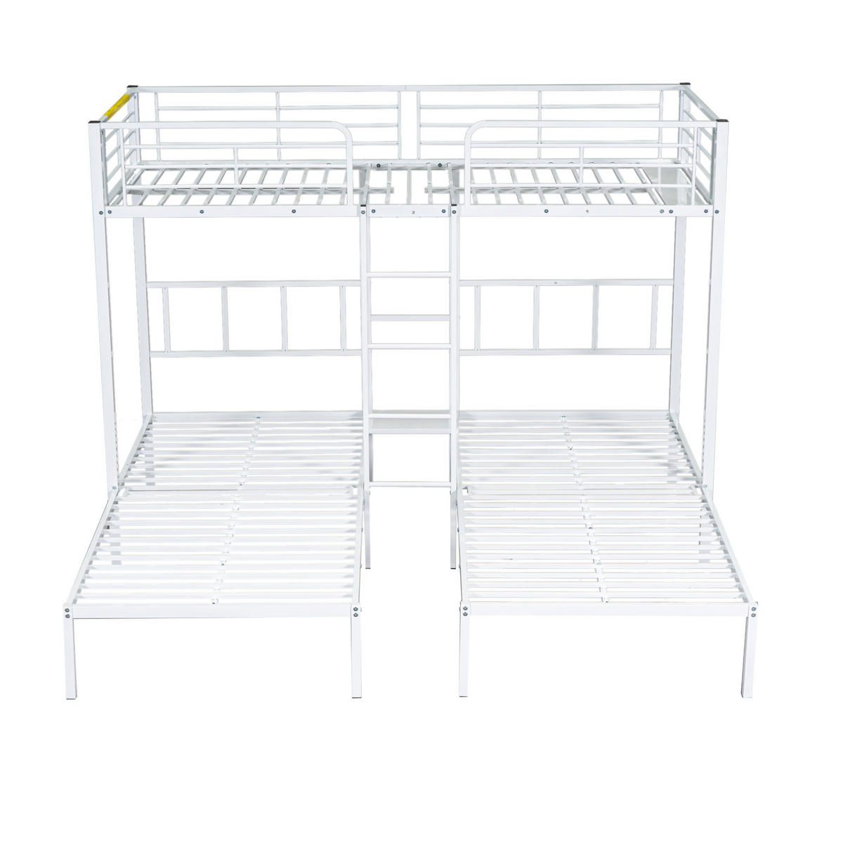 ETAGENBETT Dreifach mit Leiter und Tisch 90/200 cm Weiß - Weiß, Metall (90/200cm) - MIVRAY