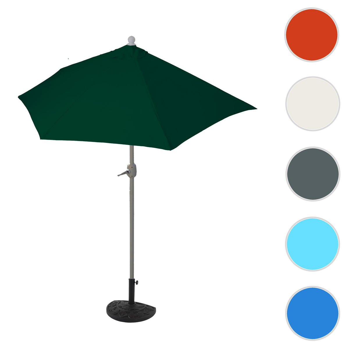 SONNENSCHIRM HALBRUND UV 50+ Grün - Grün, Textil (285/145cm) - MCW