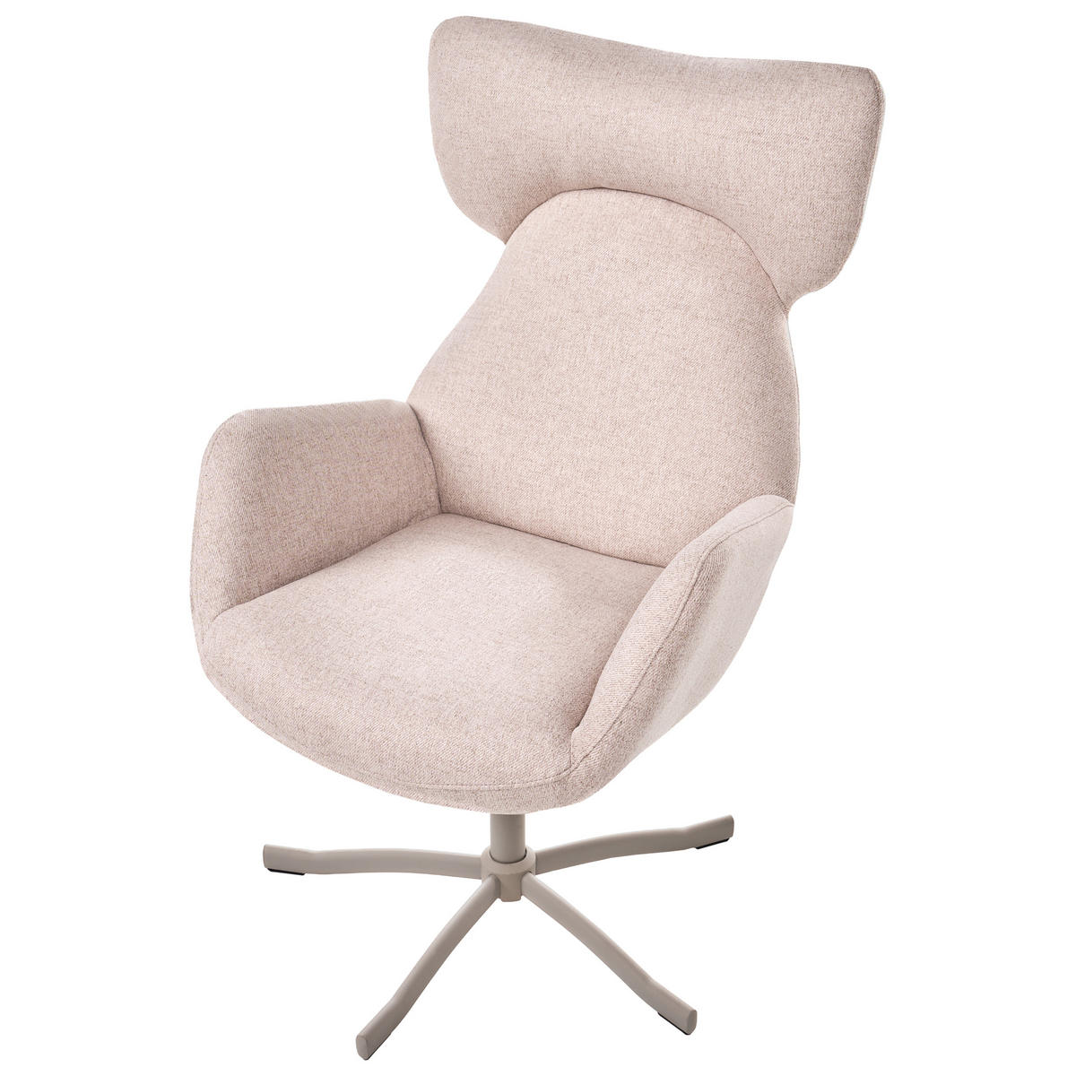 DREHSESSEL Stoff Beige Sonderby - Beige, Textil (73/110/83cm) - Beliani