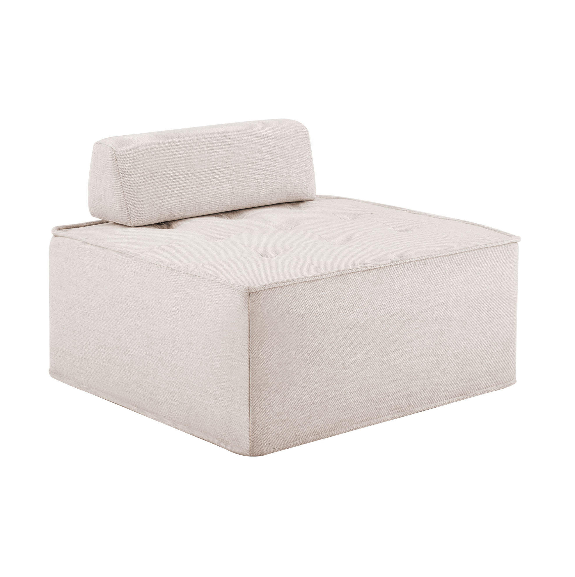 POLSTERSESSEL aus Leinenbezug in Beige – modular und platzsparend - Beige, Holzwerkstoff (81/81/81cm) - BEAOK