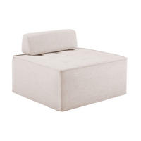 POLSTERSESSEL aus Leinenbezug in Beige – modular und platzsparend - Beige, Holzwerkstoff (81/81/81cm) - BEAOK