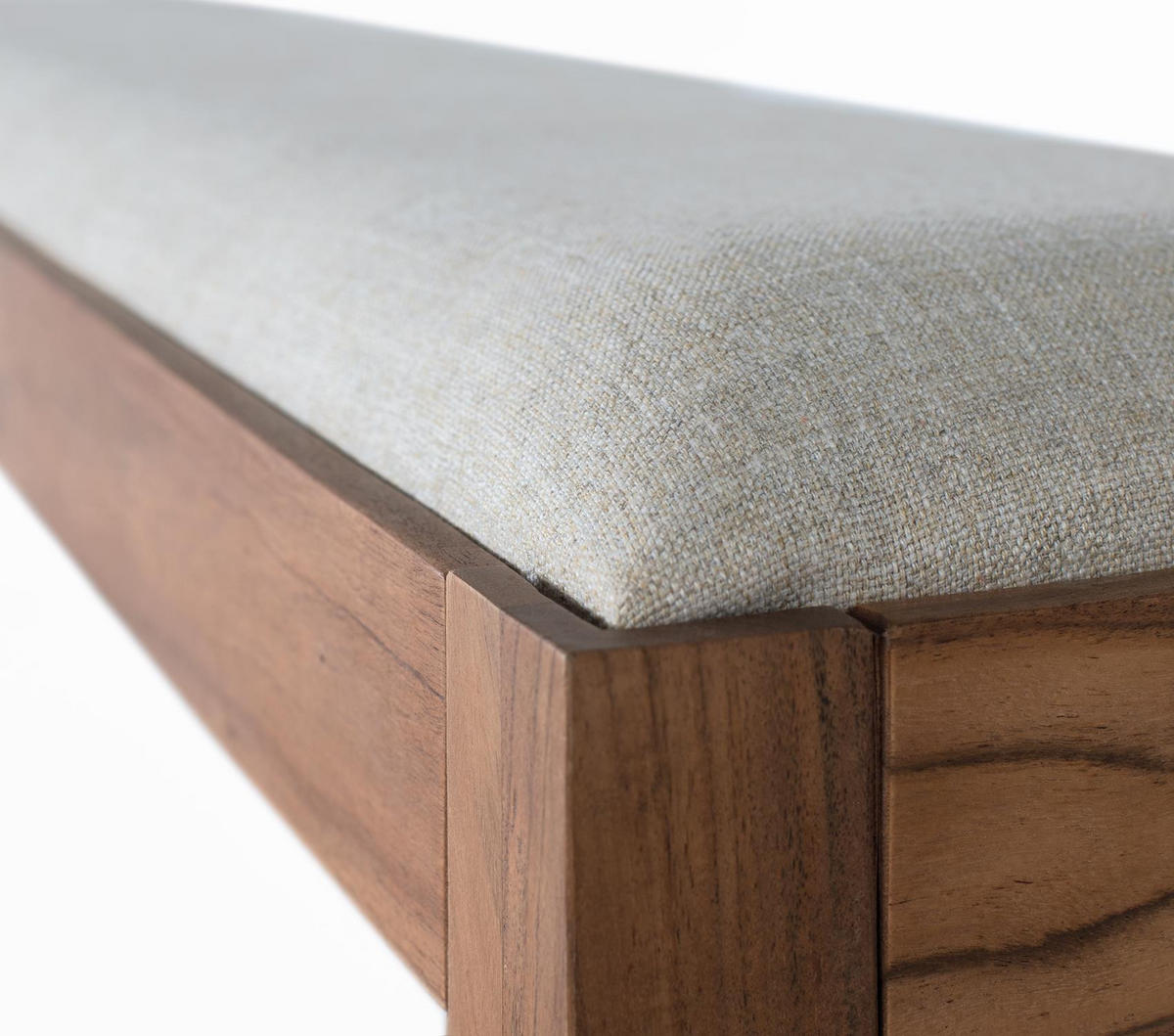 SITZBANK aus Akazienholz mit beigem Stoffbezug - Braun, Holz (42/50/180cm) - Giner y Colomer