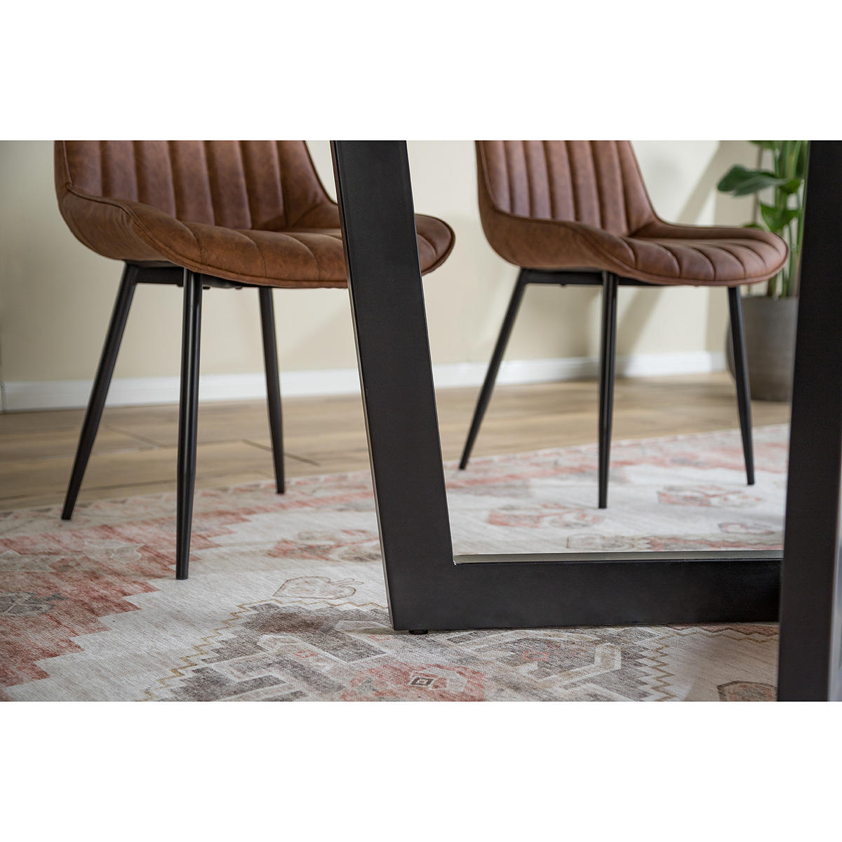 ESSTISCH - Akazie massiv / Eisen - Akaziefarben, Holz/Metall (100/180/77cm) - home24