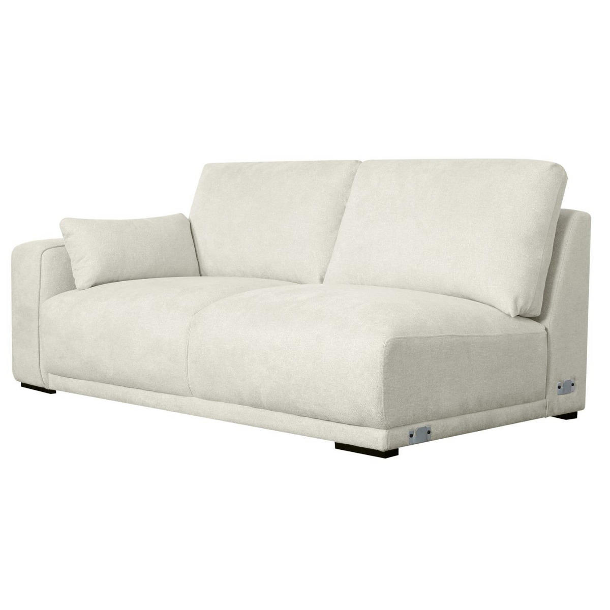 ECKSOFA Webstoff Beige - Beige/Schwarz, Holz/Textil (305/105cm) - Furnhouse