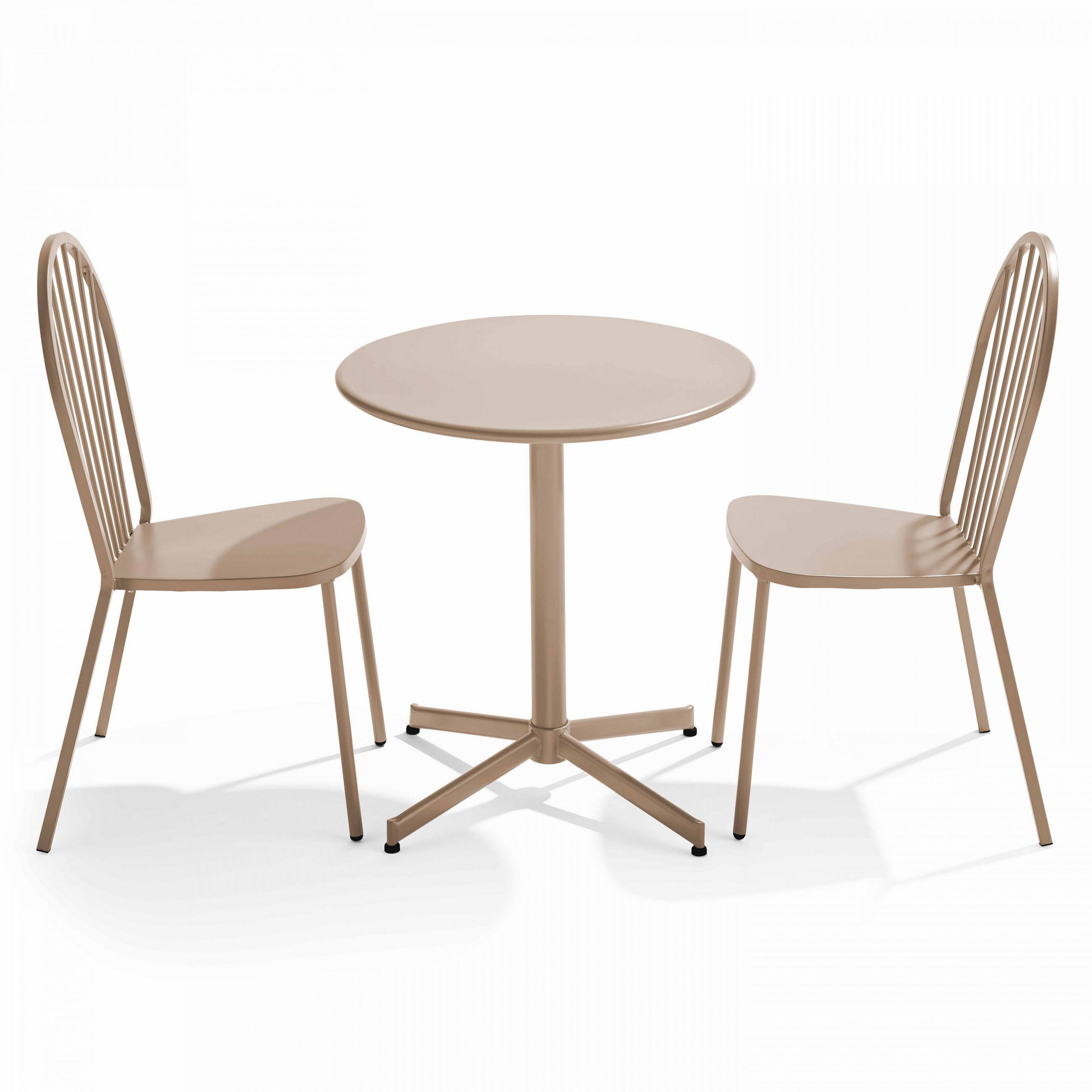 GARTENSET 3-tlg., Taupe - Taupe, Metall - Oviala