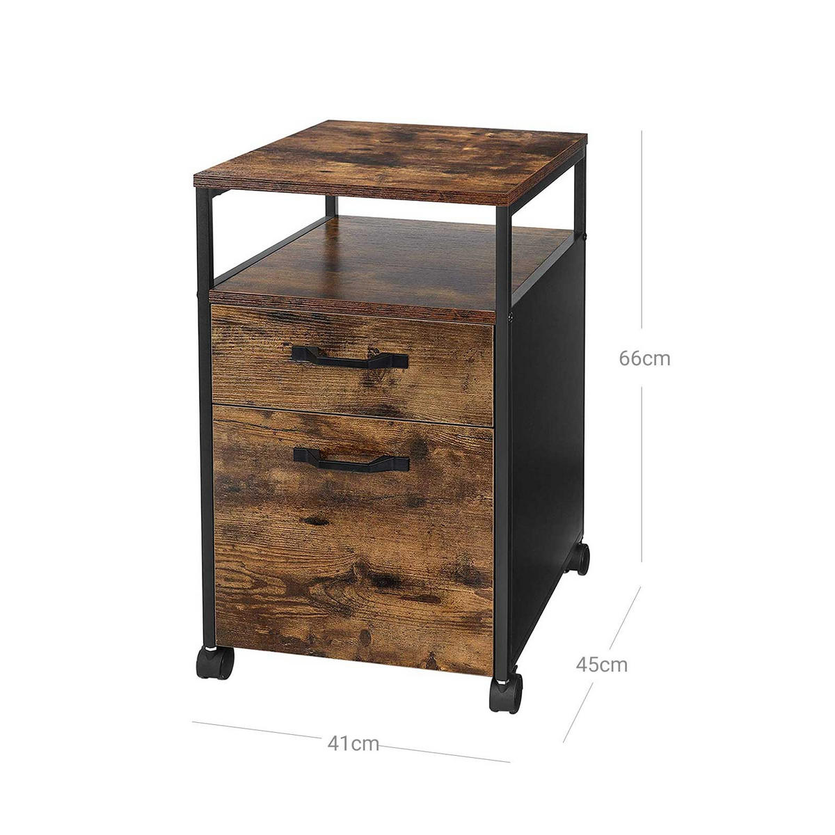 AKTENSCHRANK - Braun, Metall (45/66/41cm) - Hansiro