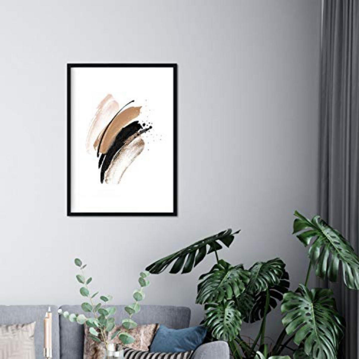 POSTER Set mit 4 Abstrakte Formen und Figuren Braun A3 Rahmenlos - Klar, Papier (29.7/3cm) - Nacnic