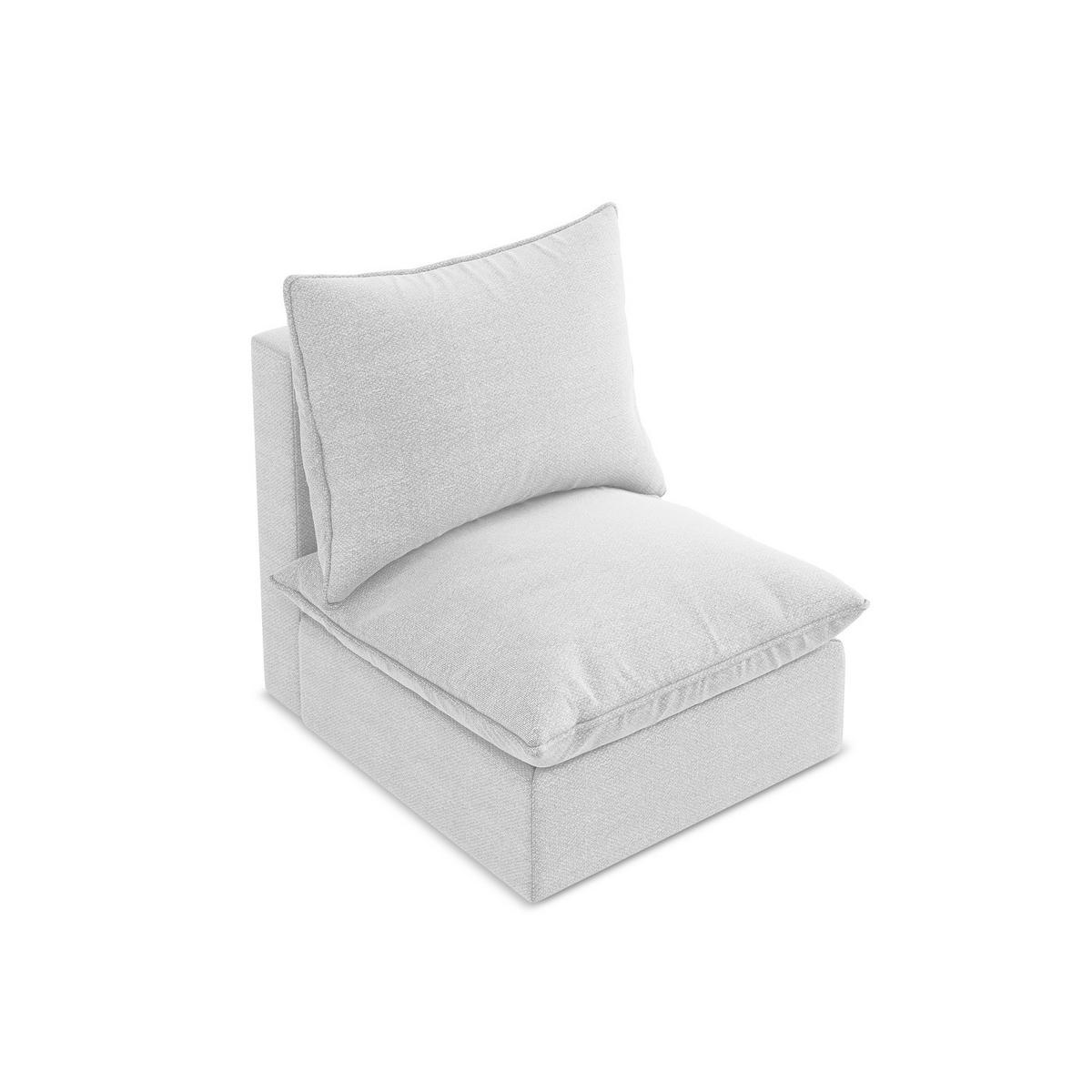 SOFAELEMENT Bouclé Stoff Grau - Silberfarben/Schwarz, Holzwerkstoff/Kunststoff (75/77/90cm) - LaMiaSofa