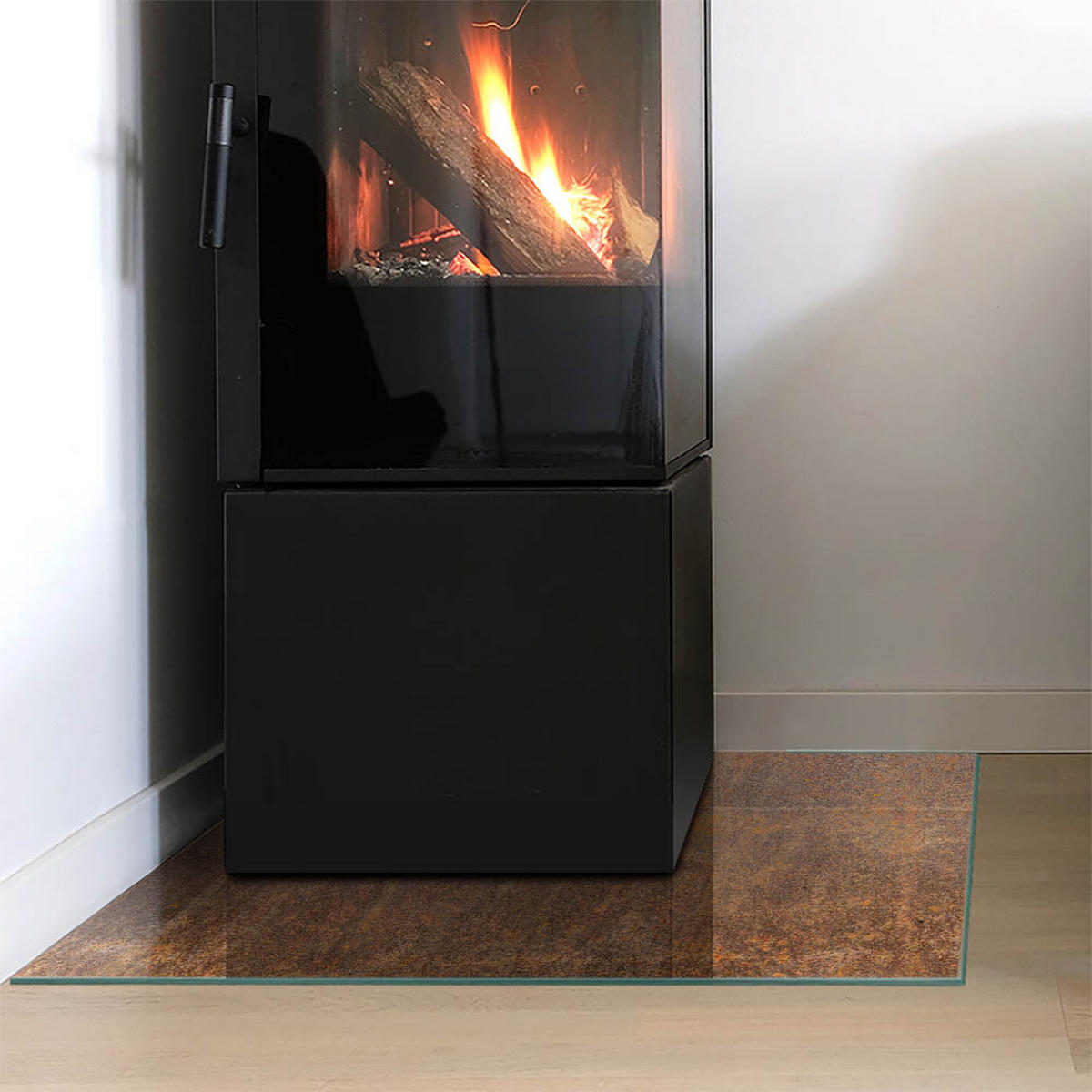 GLASPLATTE für Kamin 60x60 cm - Braun, Glas (60/60/0.4cm) - TULUP