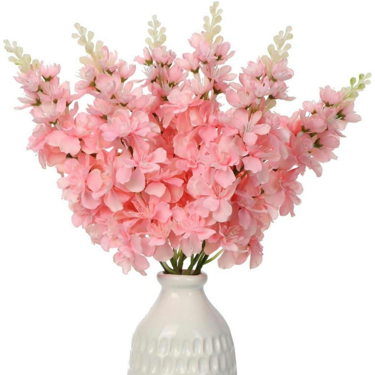 KUNSTBLUMEN Rittersporn 6er-Set Rosa 45 cm - Rosa, Textil (30cm)
