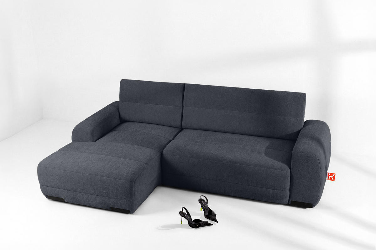 ECKSOFA LINKS BLUME, Graphit - Graphitfarben, Holz/Holzwerkstoff (271/164cm) - KONSIMO®