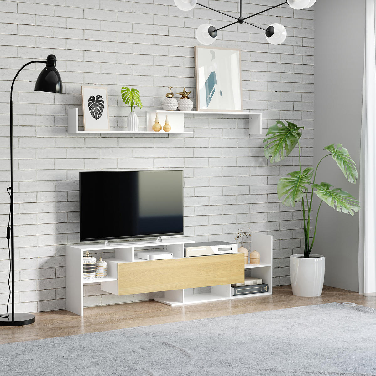 TV-MÖBEL Multicolor 1 Stück - Multicolor, Holzwerkstoff (153.6/42/25cm) - GiPP