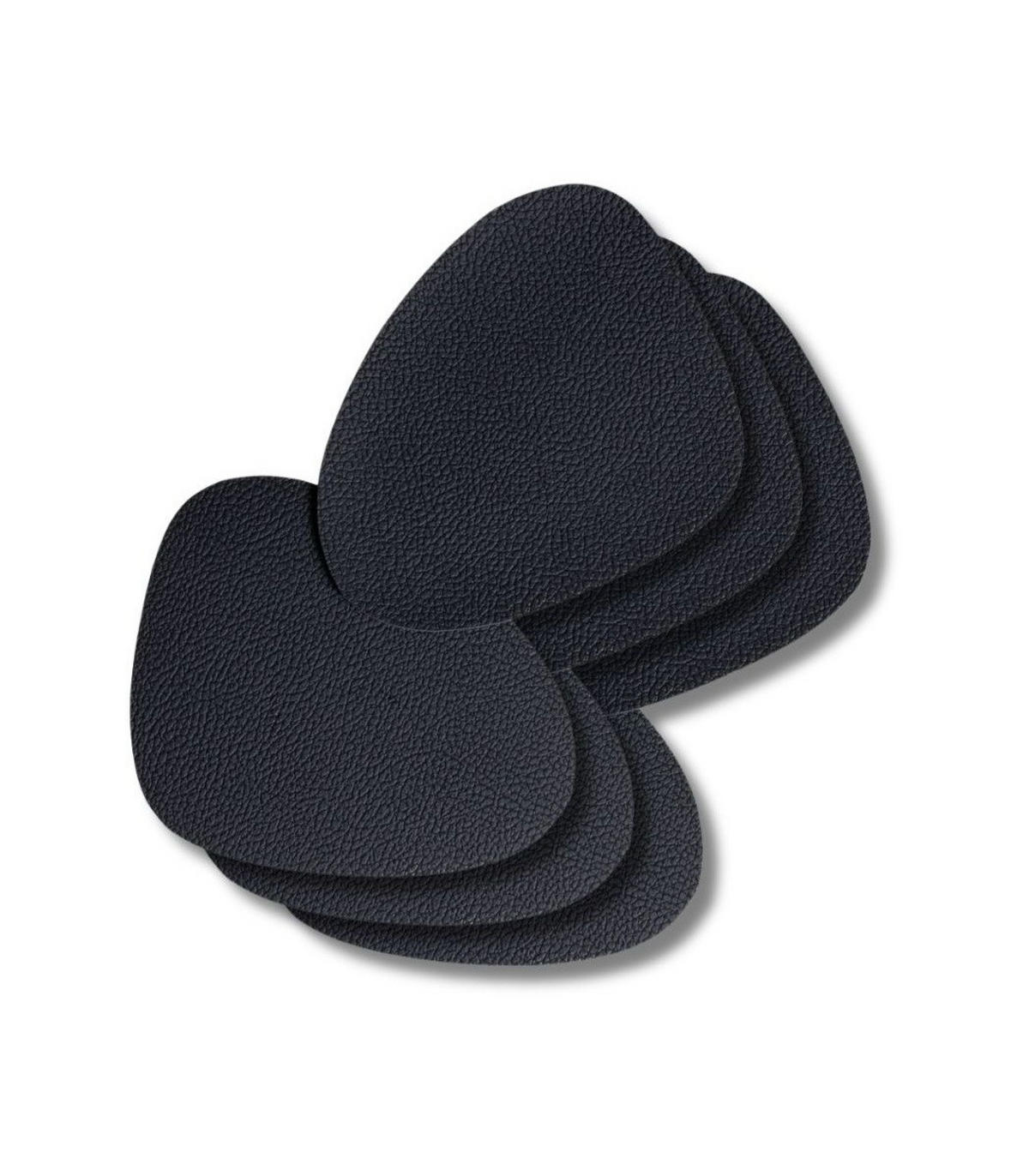 UNTERSETZER - Veganes Leder - Schwarz - Organic - 13 x 11 cm - 6 Stück - Schwarz, Kunststoff (11/13cm) - Cookinglife