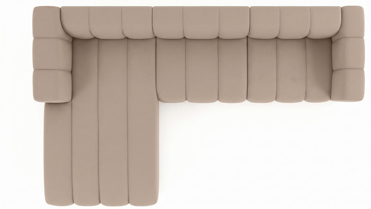 ECKSOFA L-Form GRAND 318 cm, Stoff Salvador, Beige, Links - Beige, Holz (318/179cm) - Kaiser Möbel