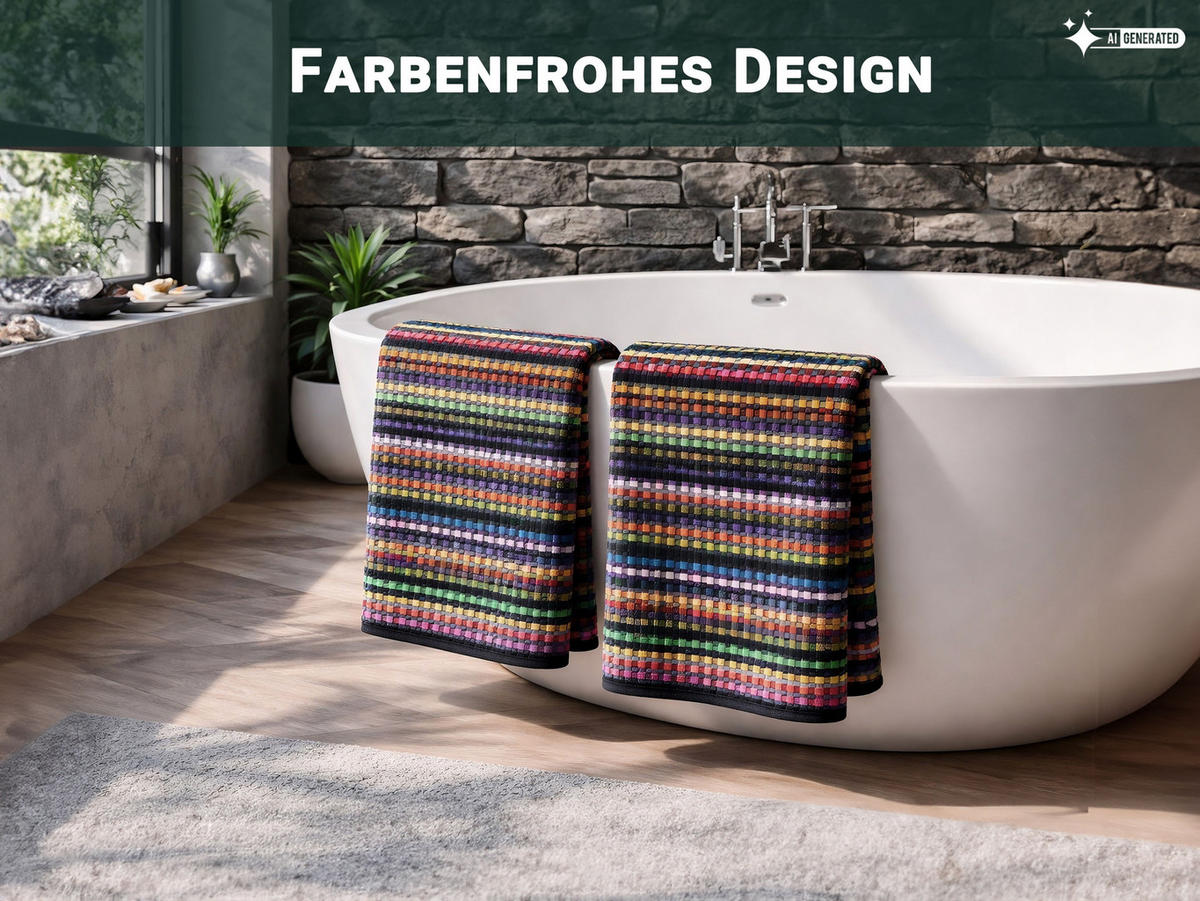 DUSCHTÜCHER, 2er-Set, 70x140 cm, 100% Baumwolle, bunt - Multicolor, Textil (70/140cm) - Zollner