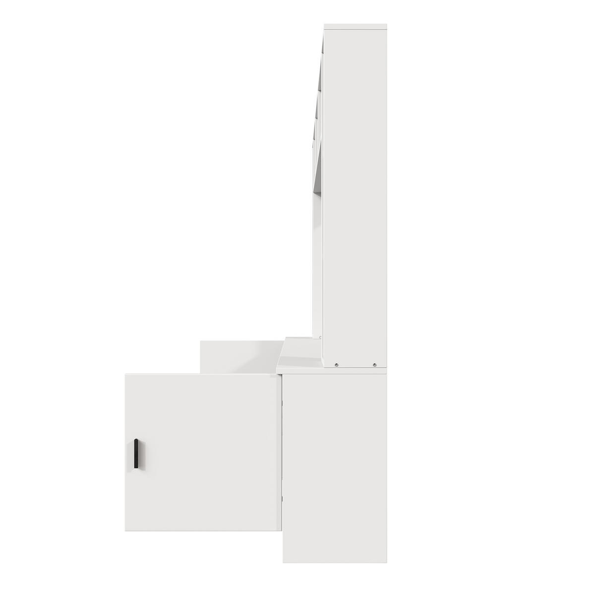 TV WOHNWAND SET 180cm Vitrine 2 Schränke 11 Fächer Weiß modern - Weiß, Holzwerkstoff (35/170/180cm) - FLIEKS
