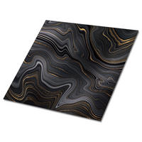 FLIESENAUFKLEBER 9 Stück 30x30 cm selbstklebend Dunkle Abstraktion - Schwarz, Textil (30/1.6/30cm) - TULUP